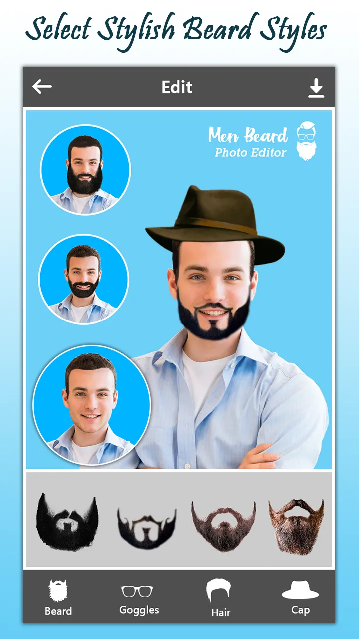 Men Beard Photo Editor Boy Hai | Indus Appstore | Screenshot