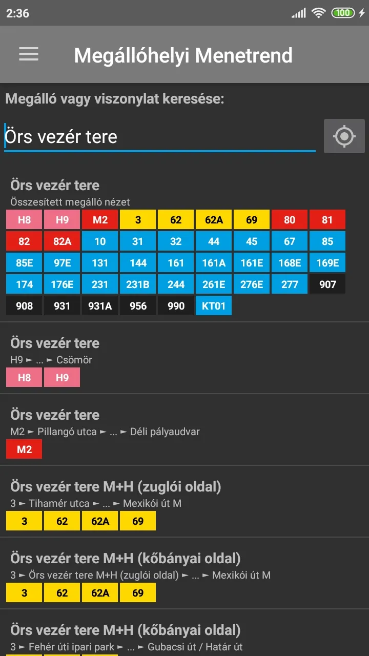 Megállóhelyi Menetrend | Indus Appstore | Screenshot