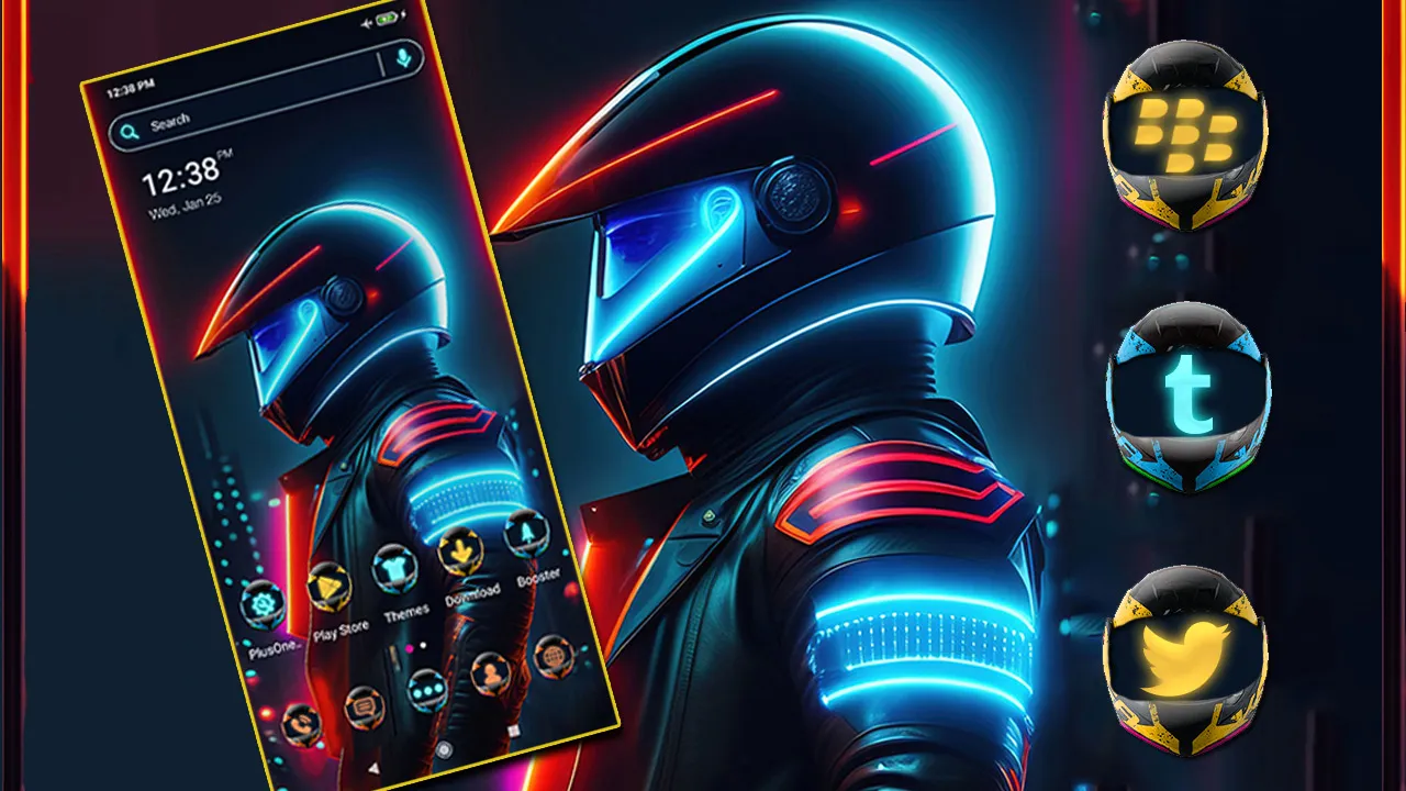 Neon Bike Rider Theme | Indus Appstore | Screenshot