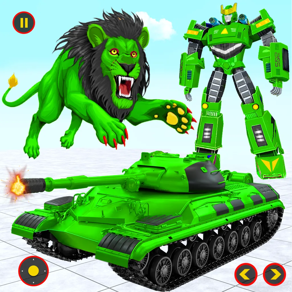 Army Tank Lion Robot Car Games | Indus Appstore | Screenshot