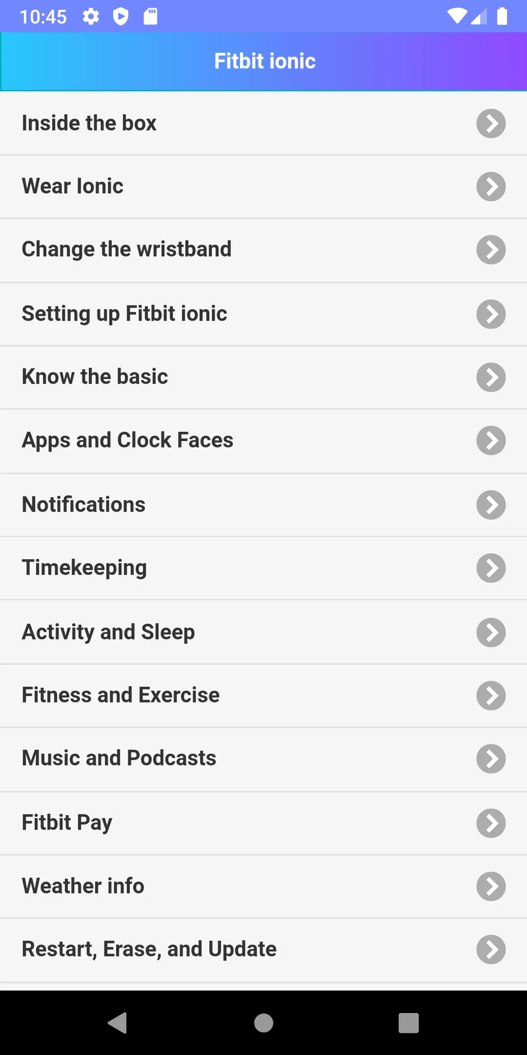 User guide for Fitbit ionic | Indus Appstore | Screenshot