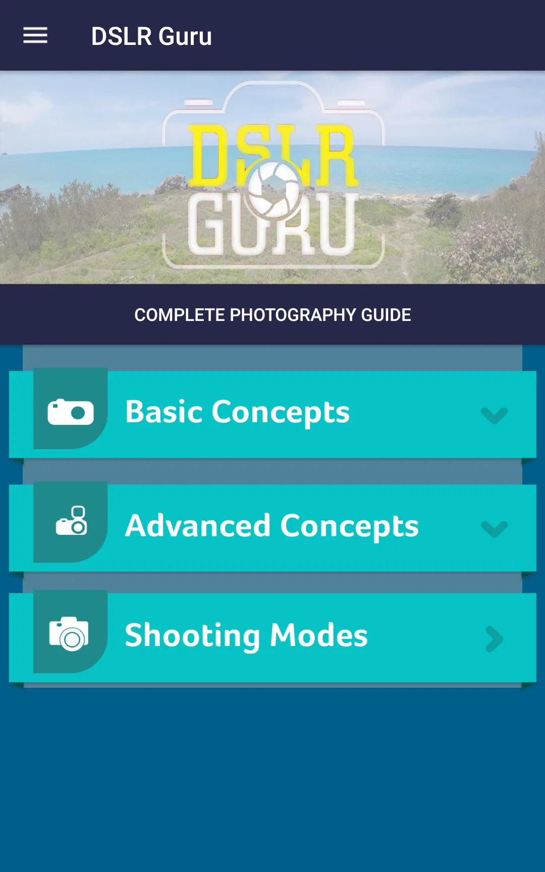 DSLR Guru - Photography guide | Indus Appstore | Screenshot