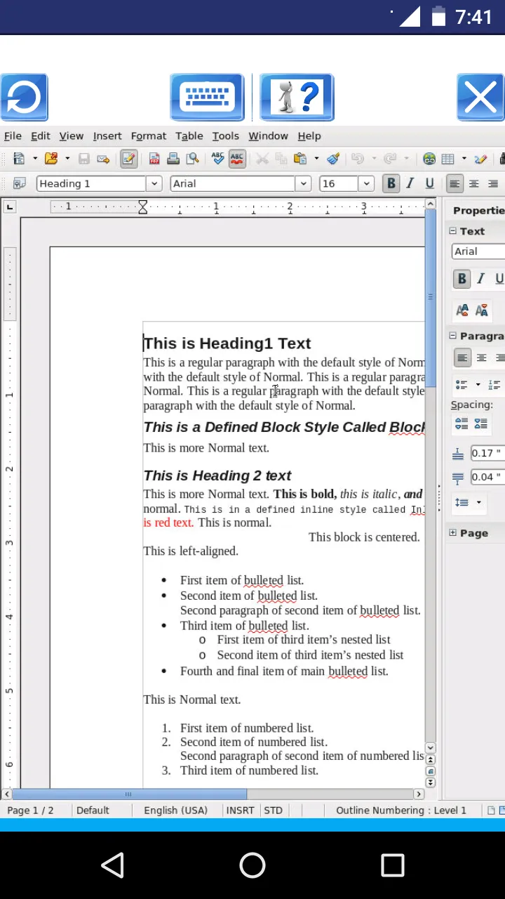 AndroWriter document editor | Indus Appstore | Screenshot