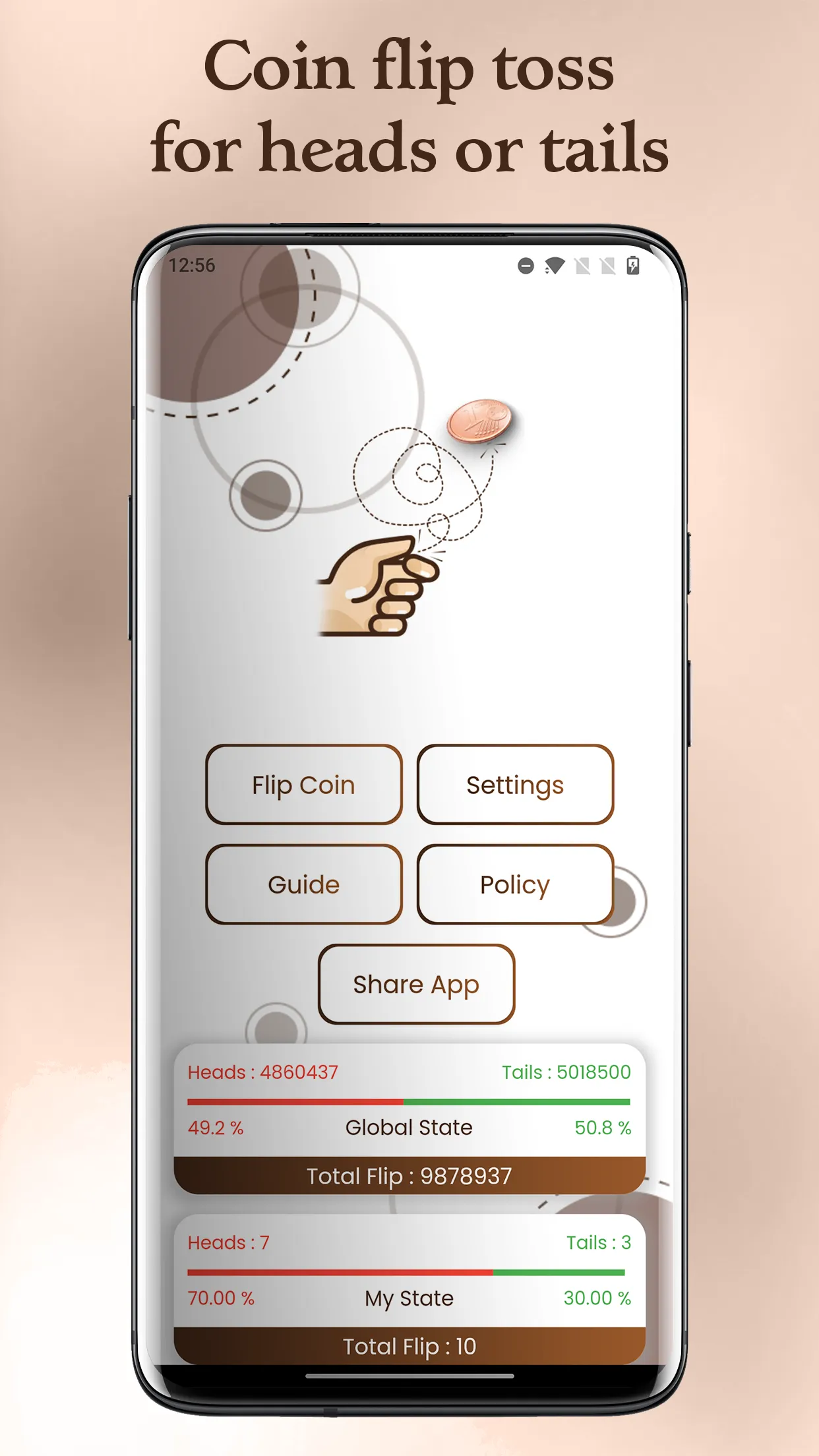 Coin Toss Heads or Tails | Indus Appstore | Screenshot