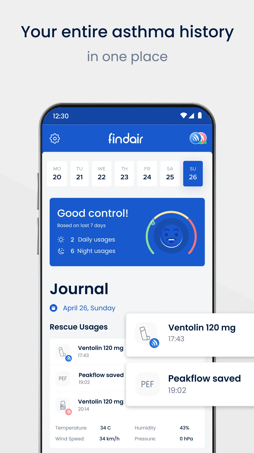 FindAir – Asthma Diary | Indus Appstore | Screenshot