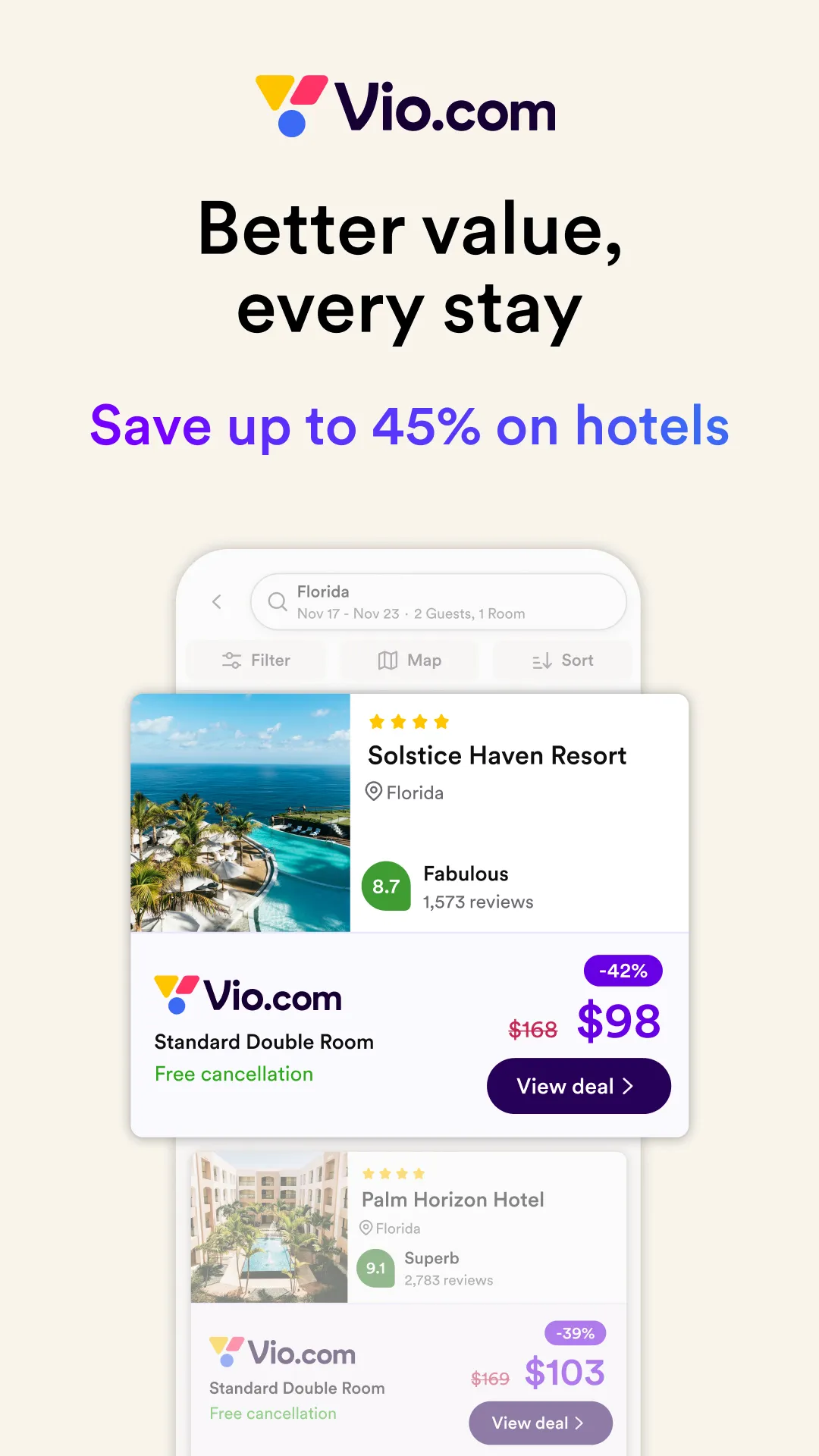 Vio.com: Hotels & travel deals | Indus Appstore | Screenshot