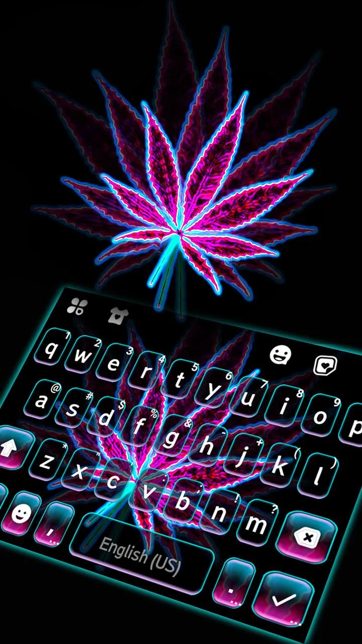 Pink Neon Weed Keyboard Backgr | Indus Appstore | Screenshot