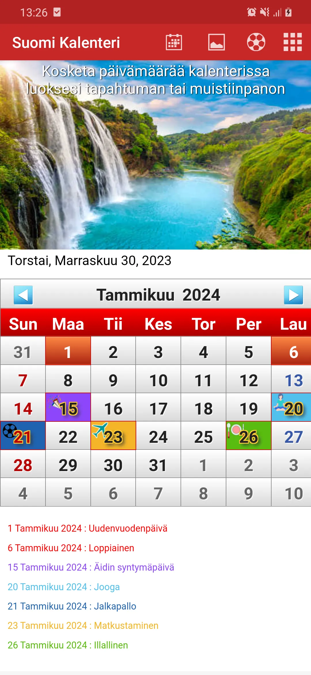 Suomi Kalenteri 2024 | Indus Appstore | Screenshot