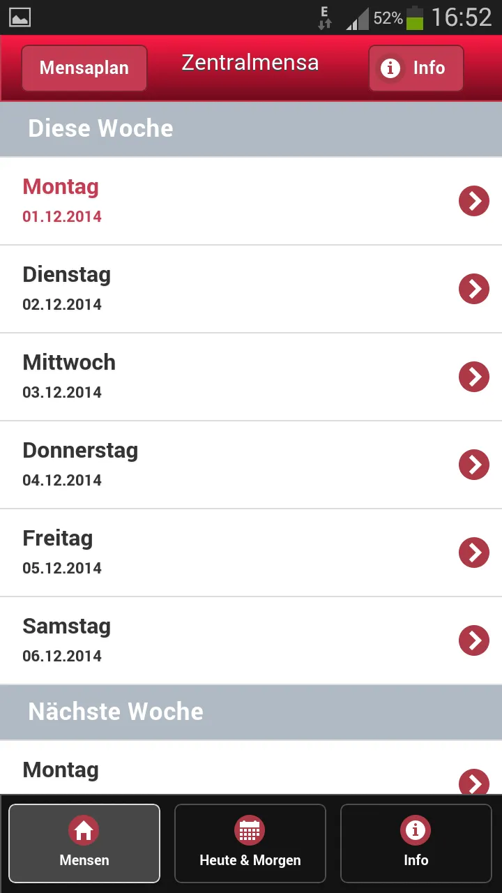 Mensa Menu Göttingen | Indus Appstore | Screenshot