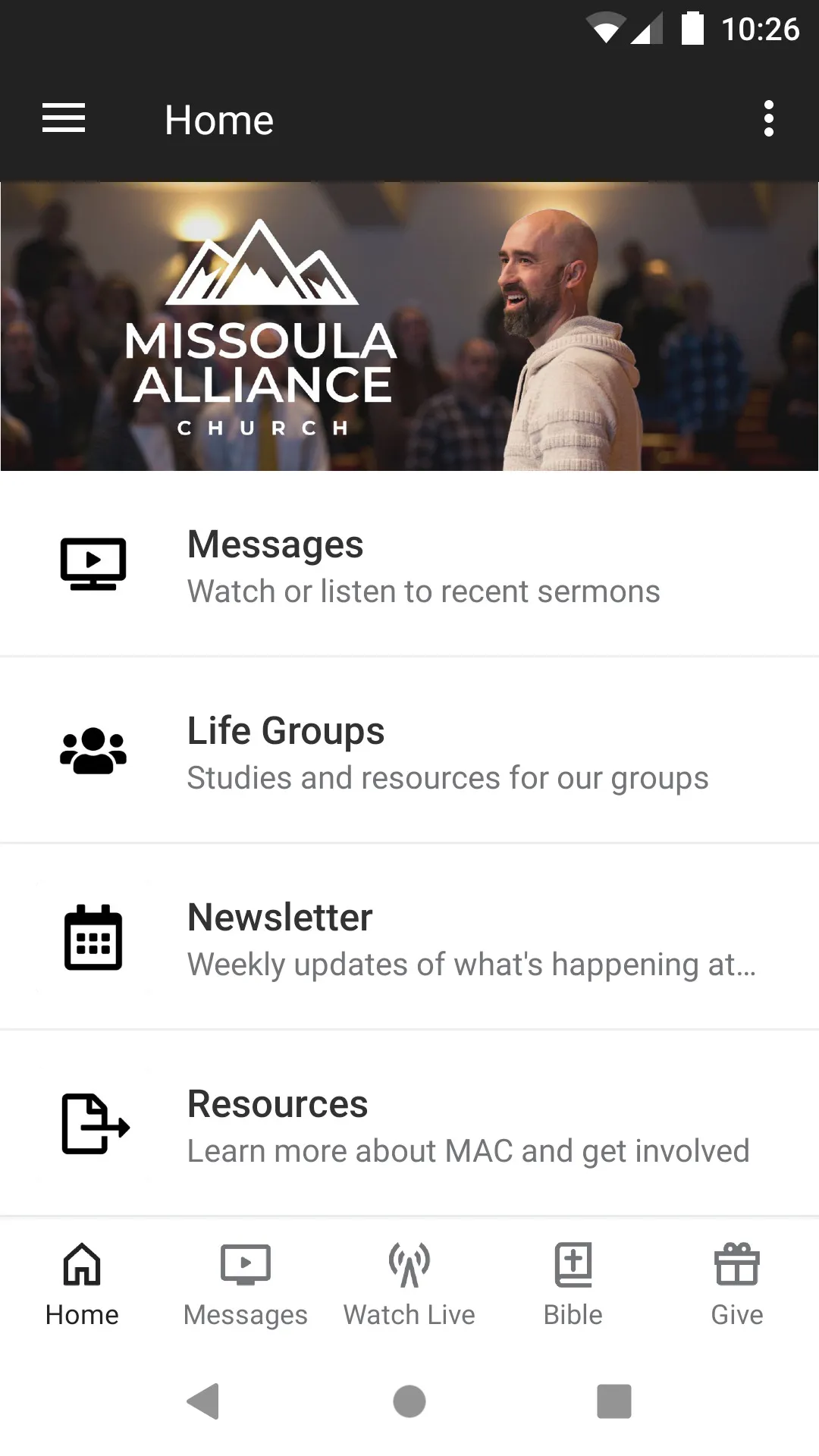 Missoula Alliance Church | Indus Appstore | Screenshot