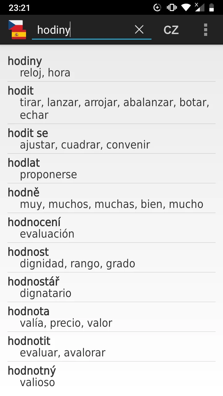 Czech - Spanish offline dict. | Indus Appstore | Screenshot