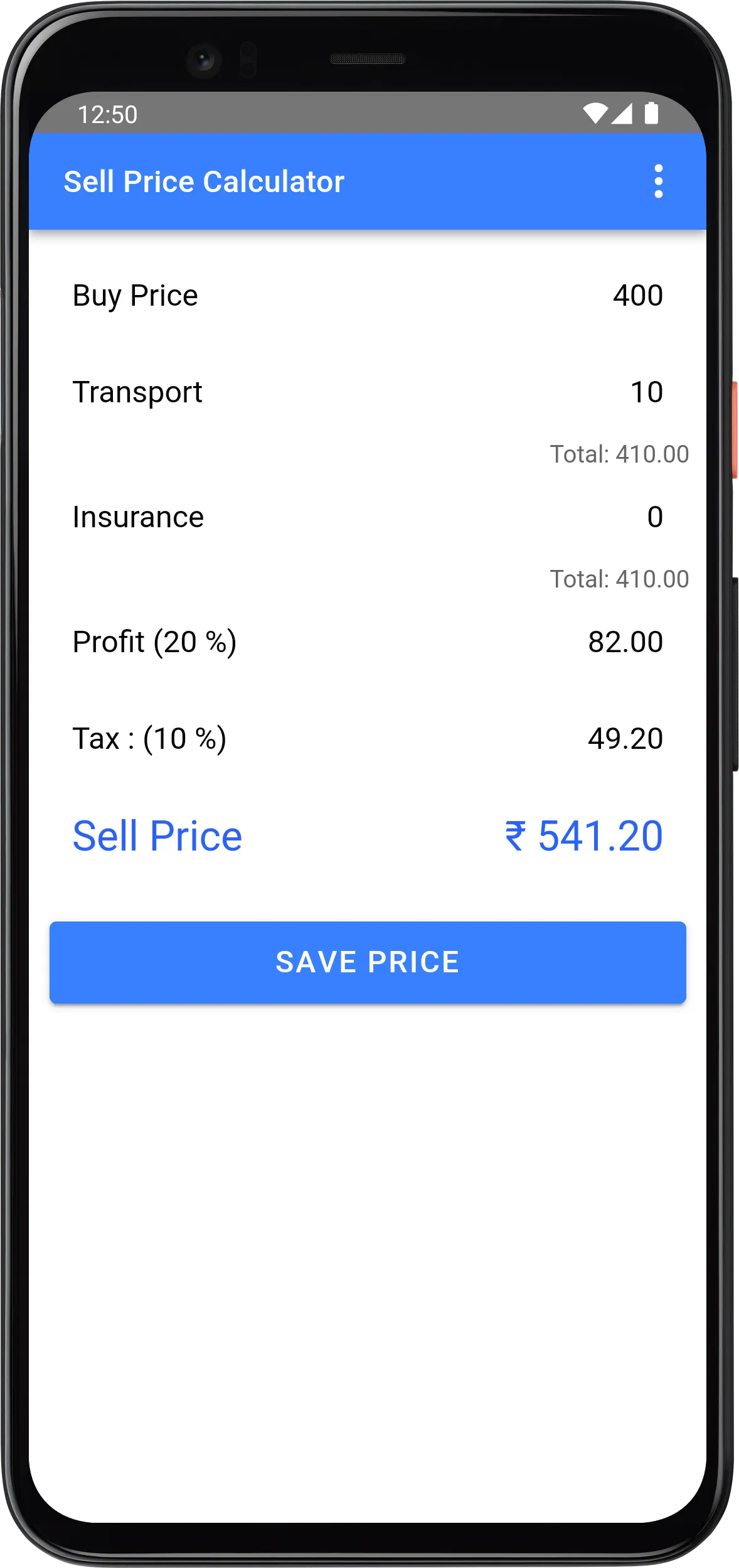 Sell Price Calculator | Indus Appstore | Screenshot