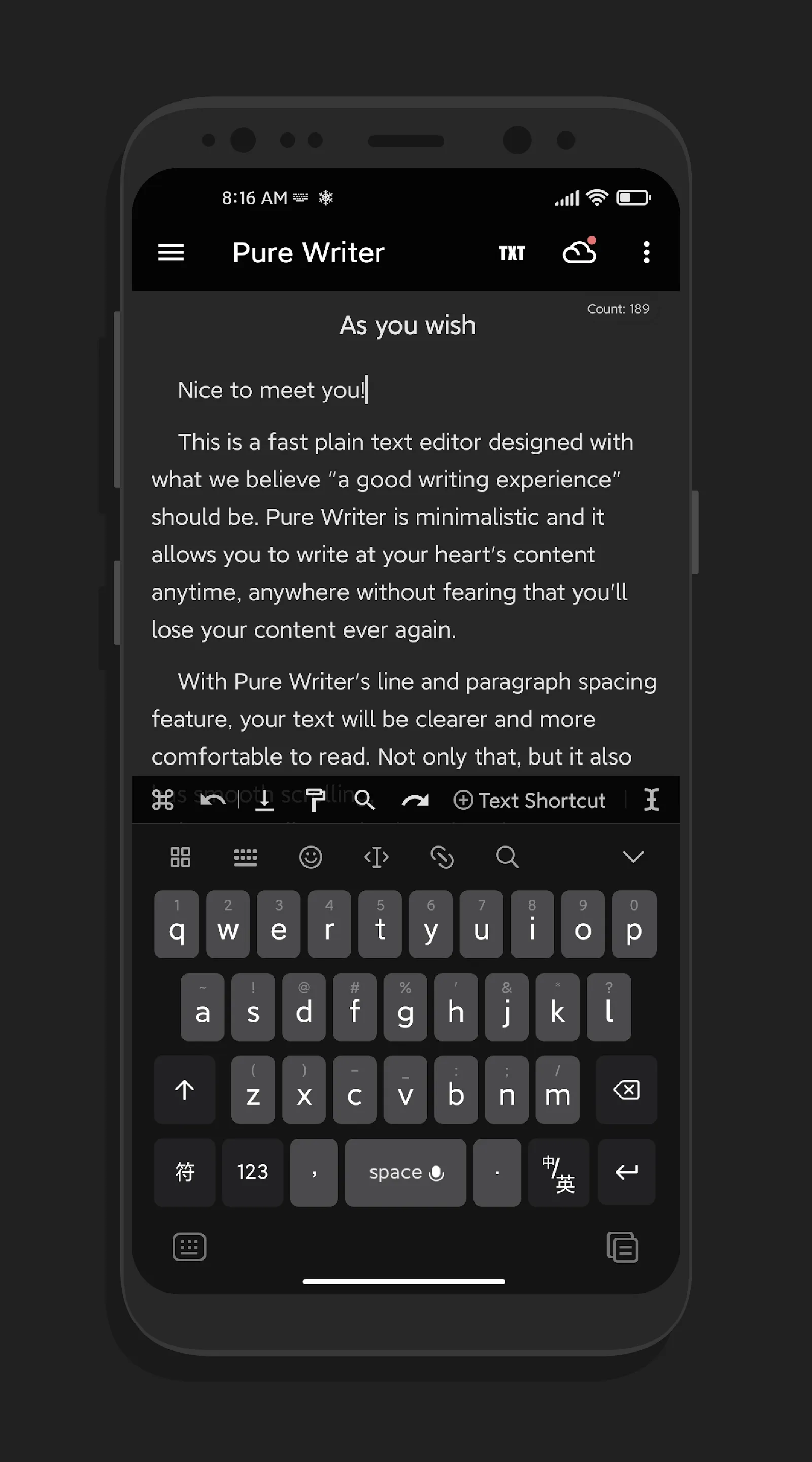 Pure Writer - Writing & Notes | Indus Appstore | Screenshot