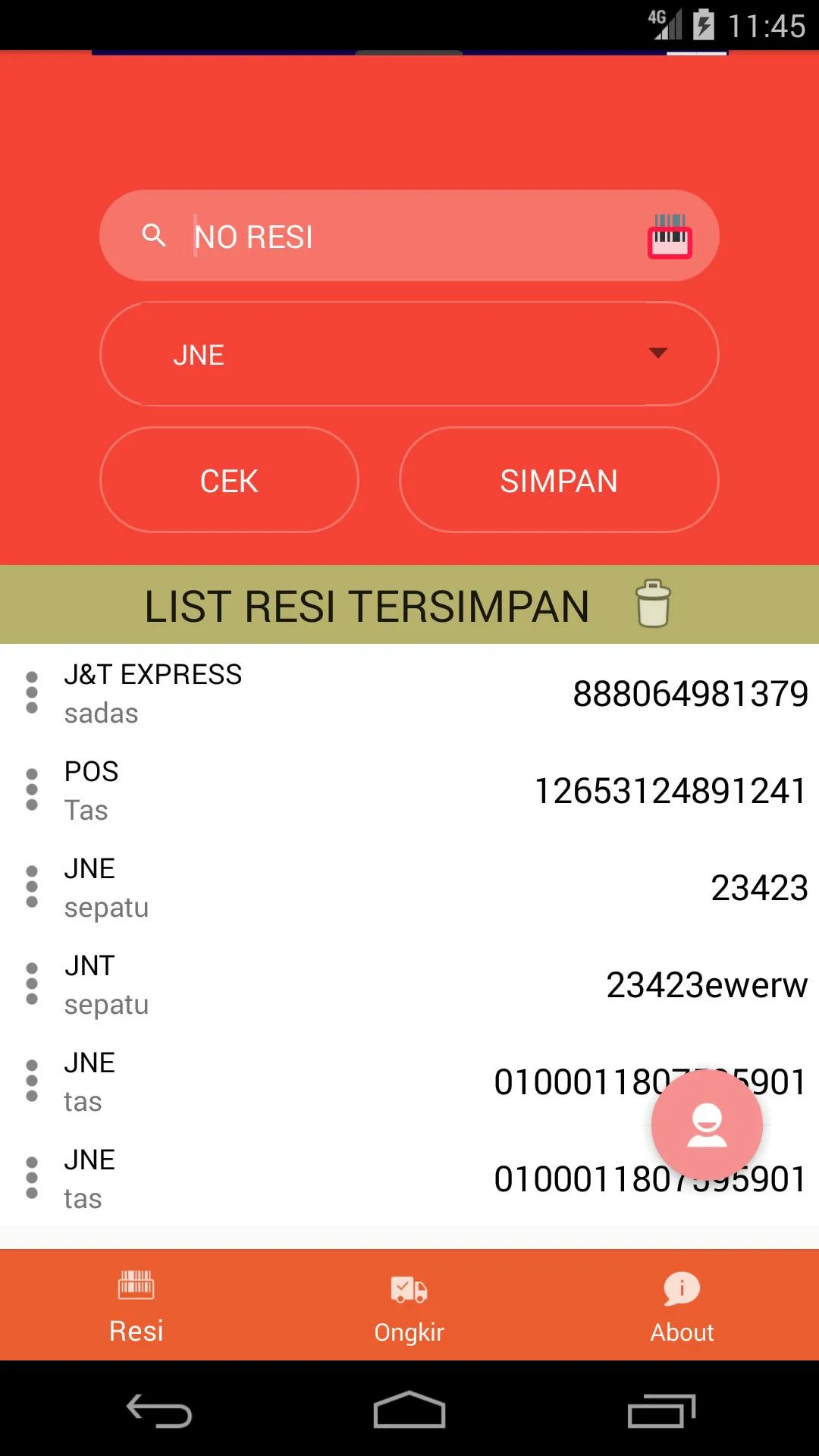 Cek Resi dan Ongkir Kiriman | Indus Appstore | Screenshot