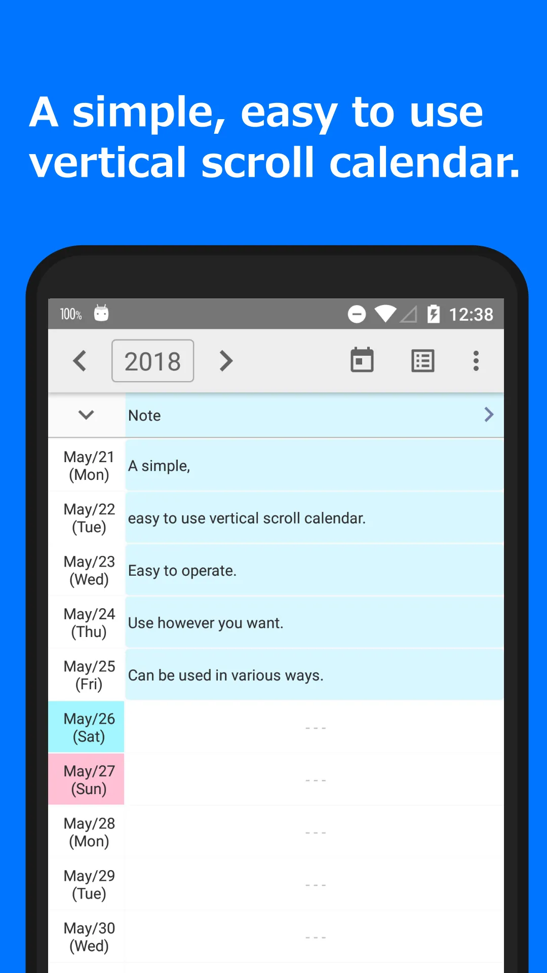 ScrollCalendar | Indus Appstore | Screenshot