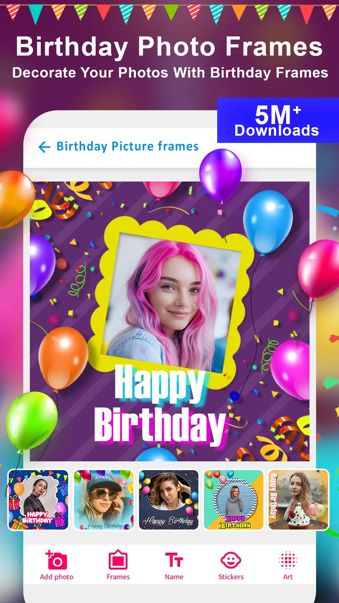 Birthday Photo Frame Maker App | Indus Appstore | Screenshot