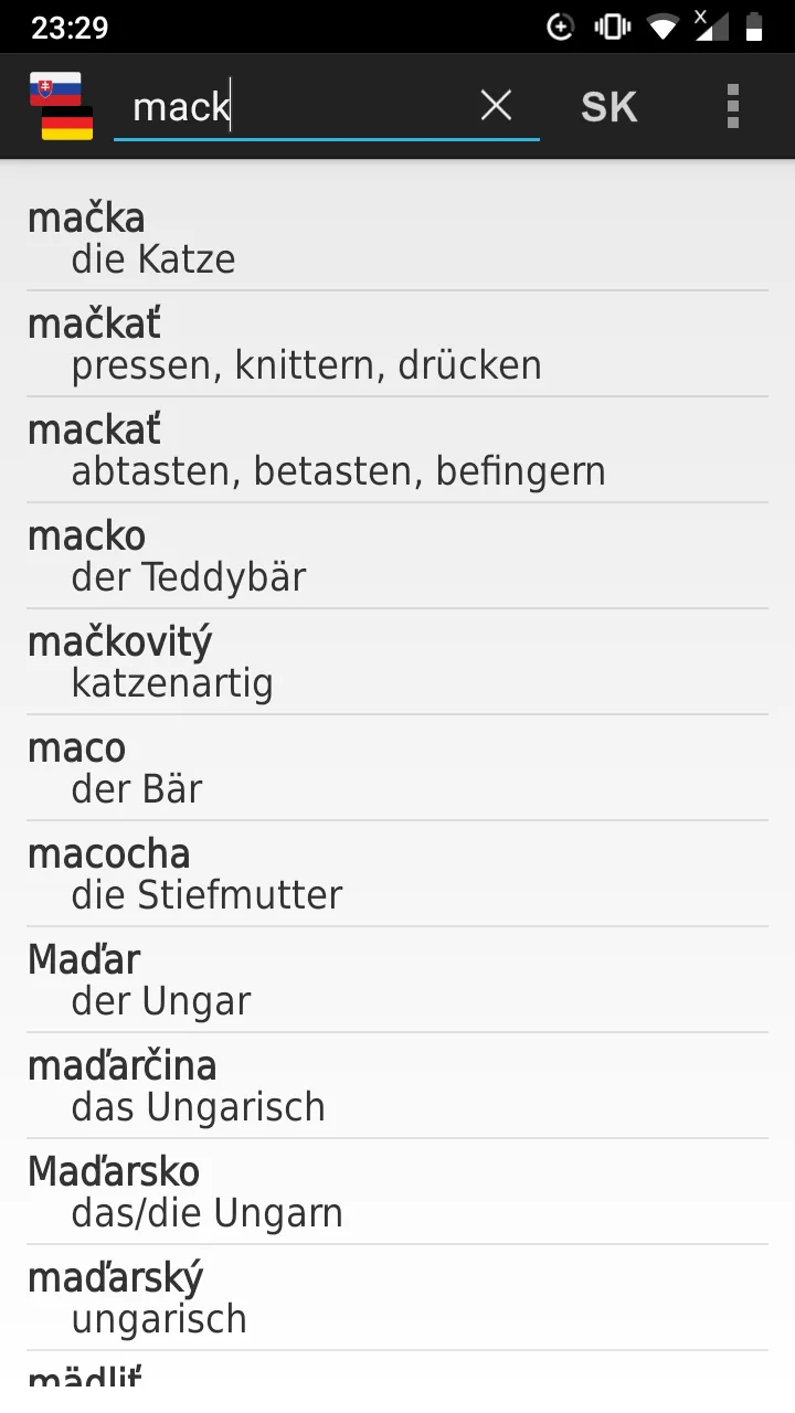 Slovak - German offline dict. | Indus Appstore | Screenshot