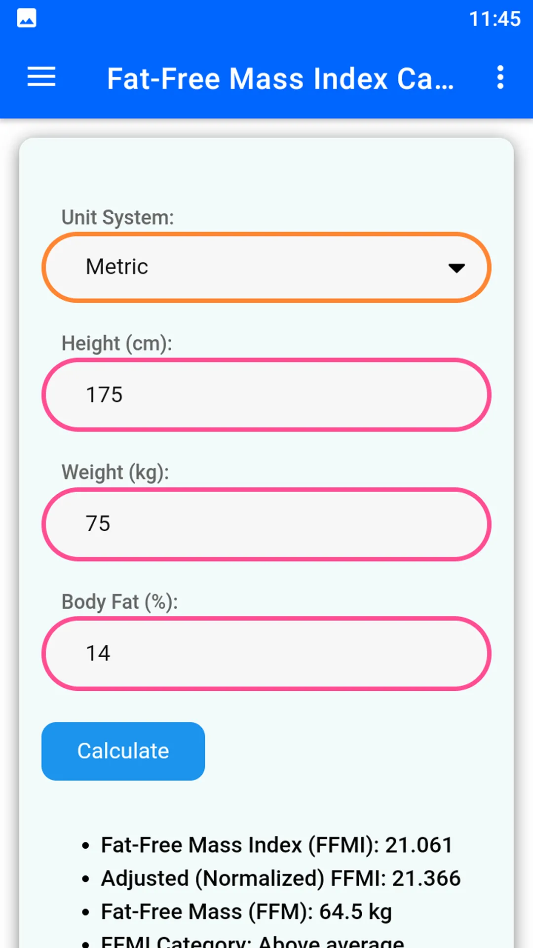 Mass Index Calculator | Indus Appstore | Screenshot