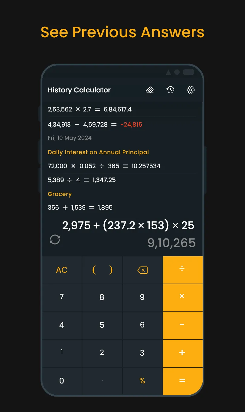 Calculator With History Check | Indus Appstore | Screenshot