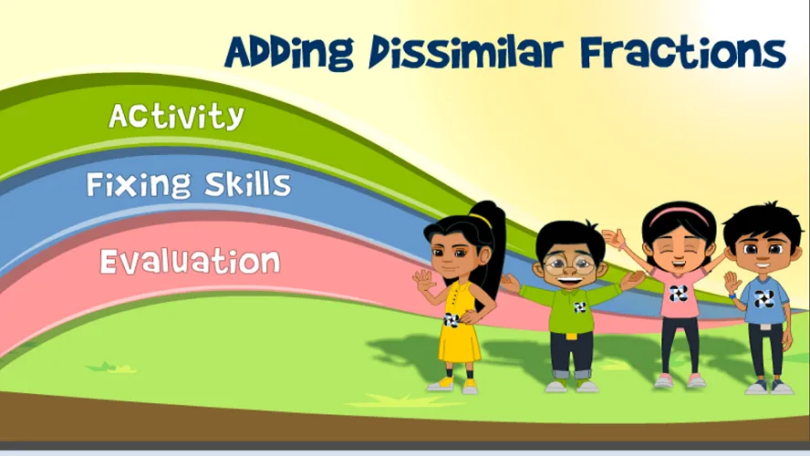 Adding Dissimilar Fractions | Indus Appstore | Screenshot