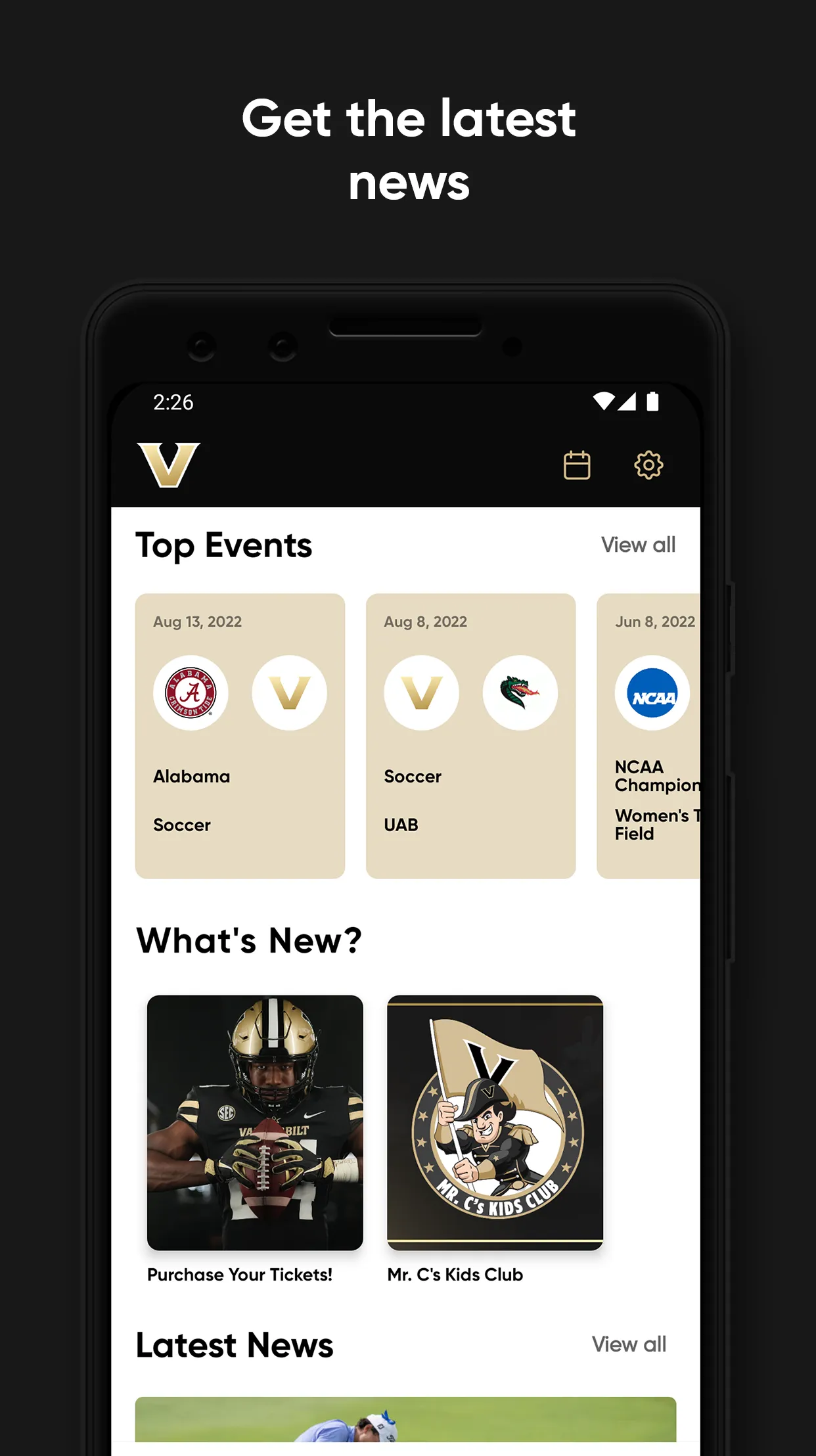 Vanderbilt Athletics | Indus Appstore | Screenshot