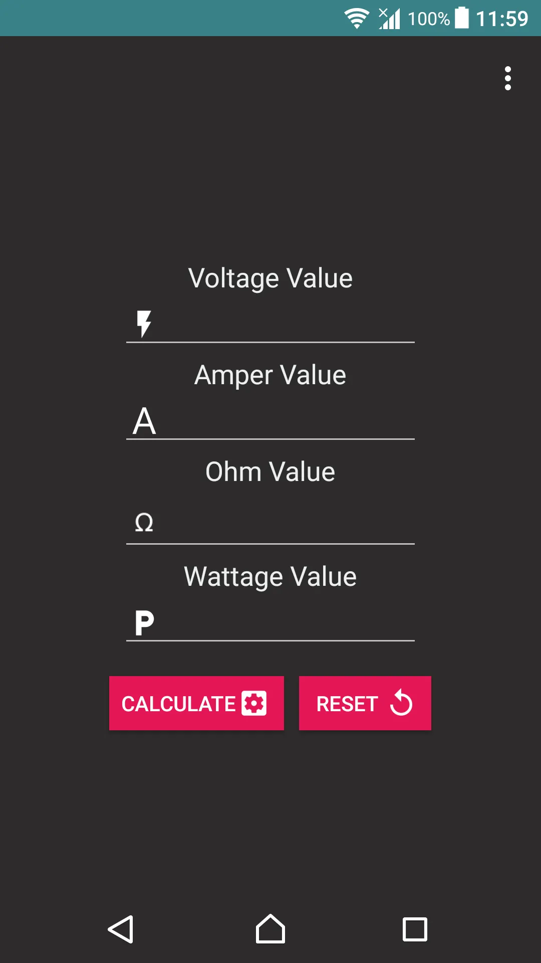 Calculator Volt/Amp/Watt/Ohm | Indus Appstore | Screenshot