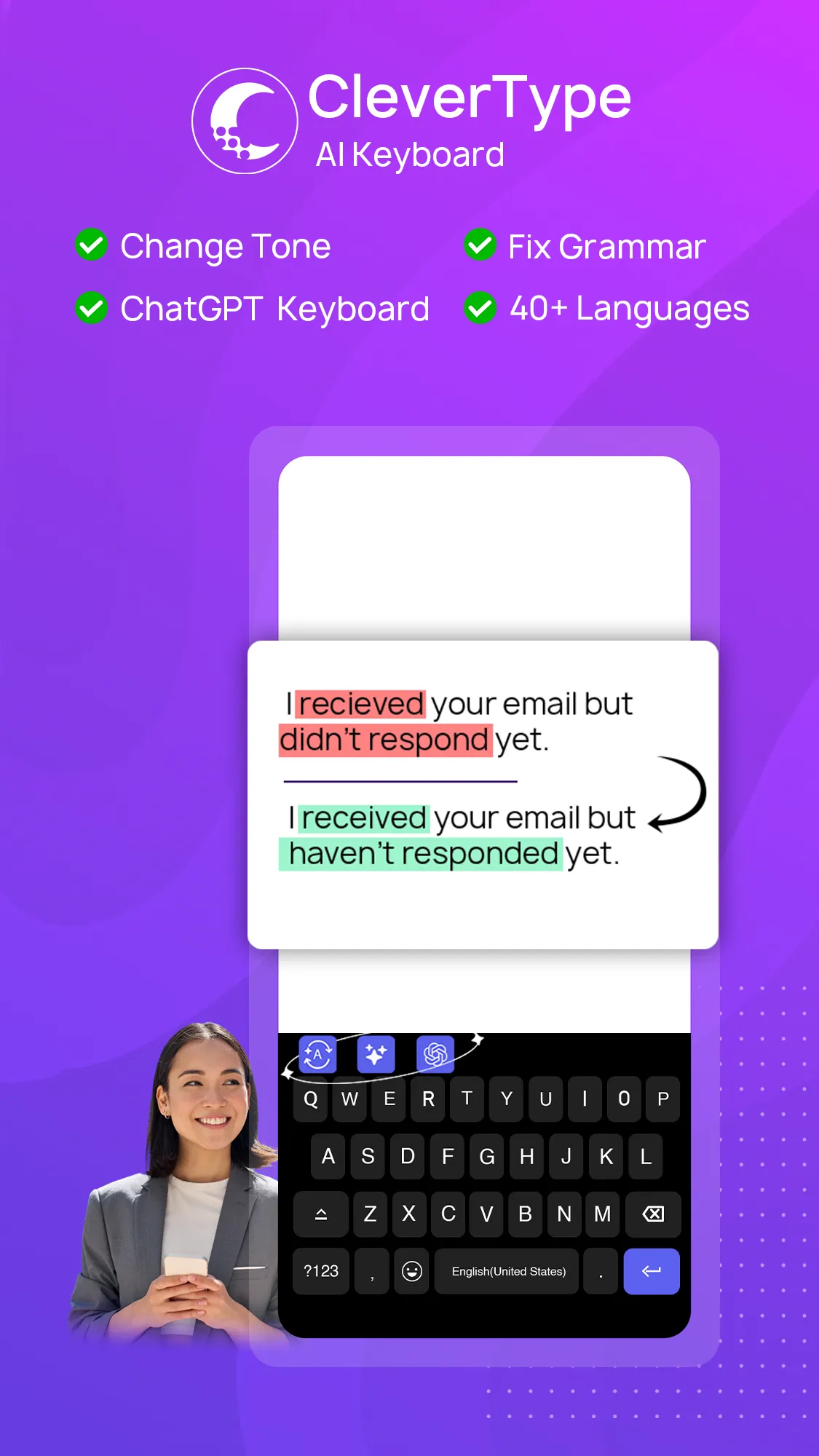 CleverType AI Keyboard | Indus Appstore | Screenshot