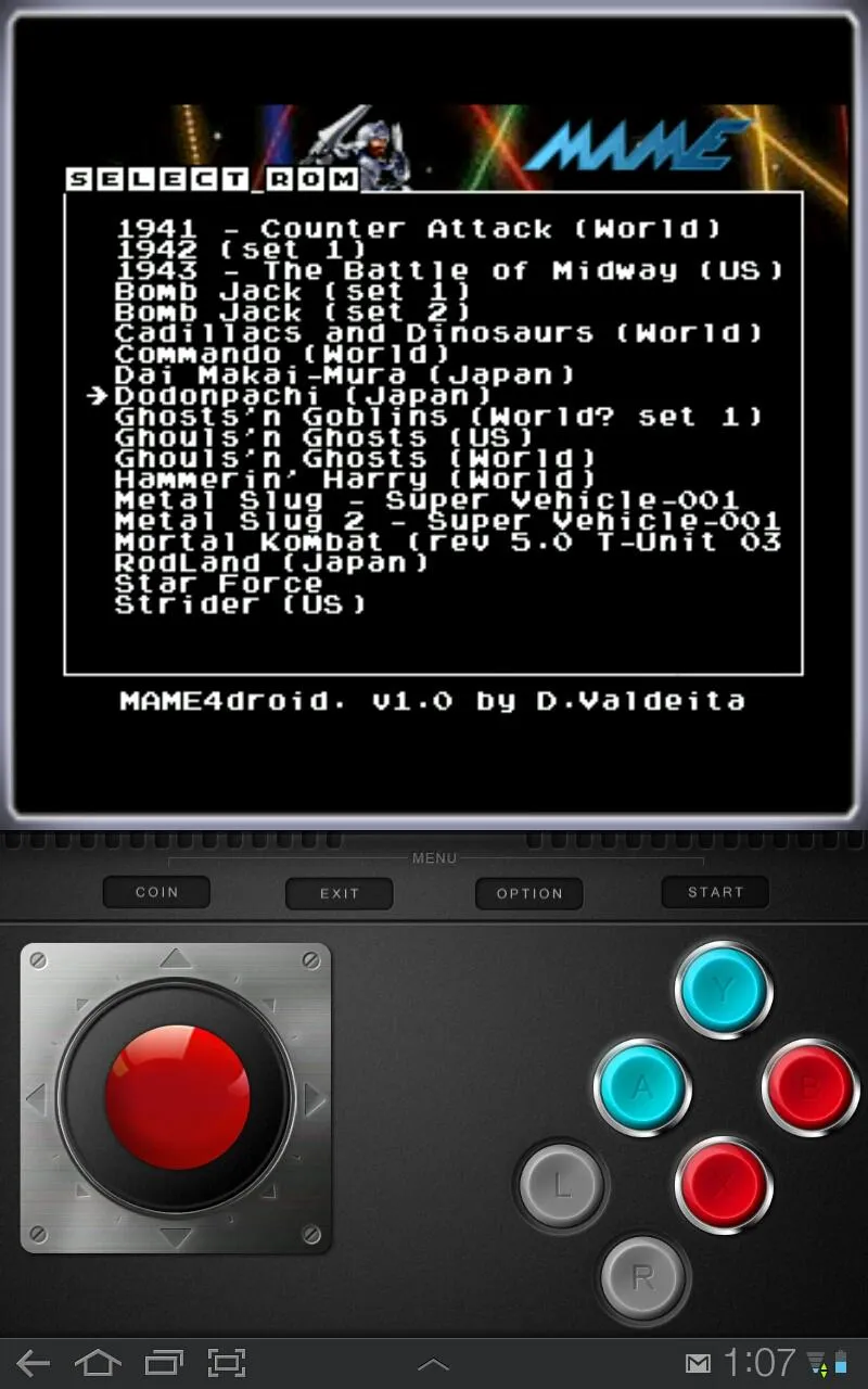 MAME4droid (0.37b5) | Indus Appstore | Screenshot