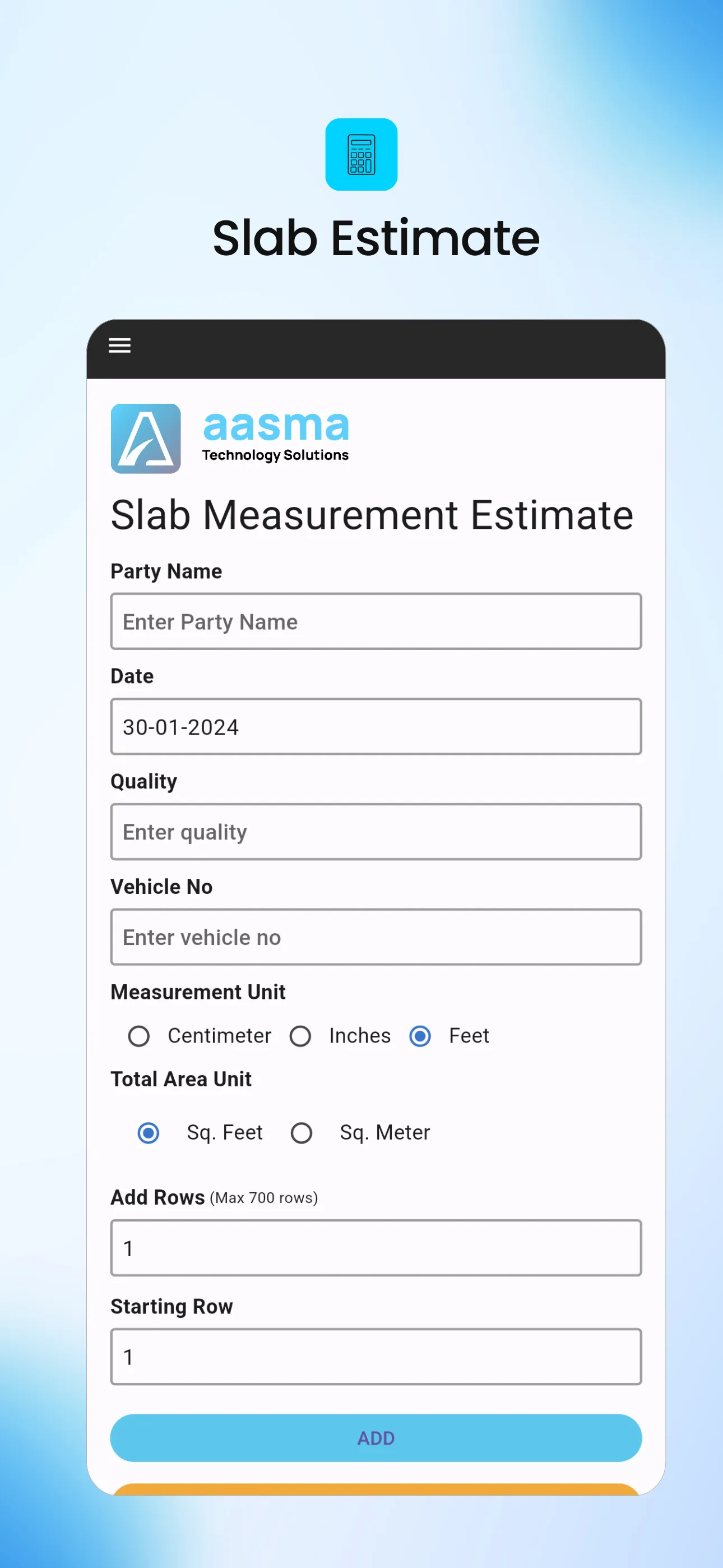 Slab Estimate | Indus Appstore | Screenshot