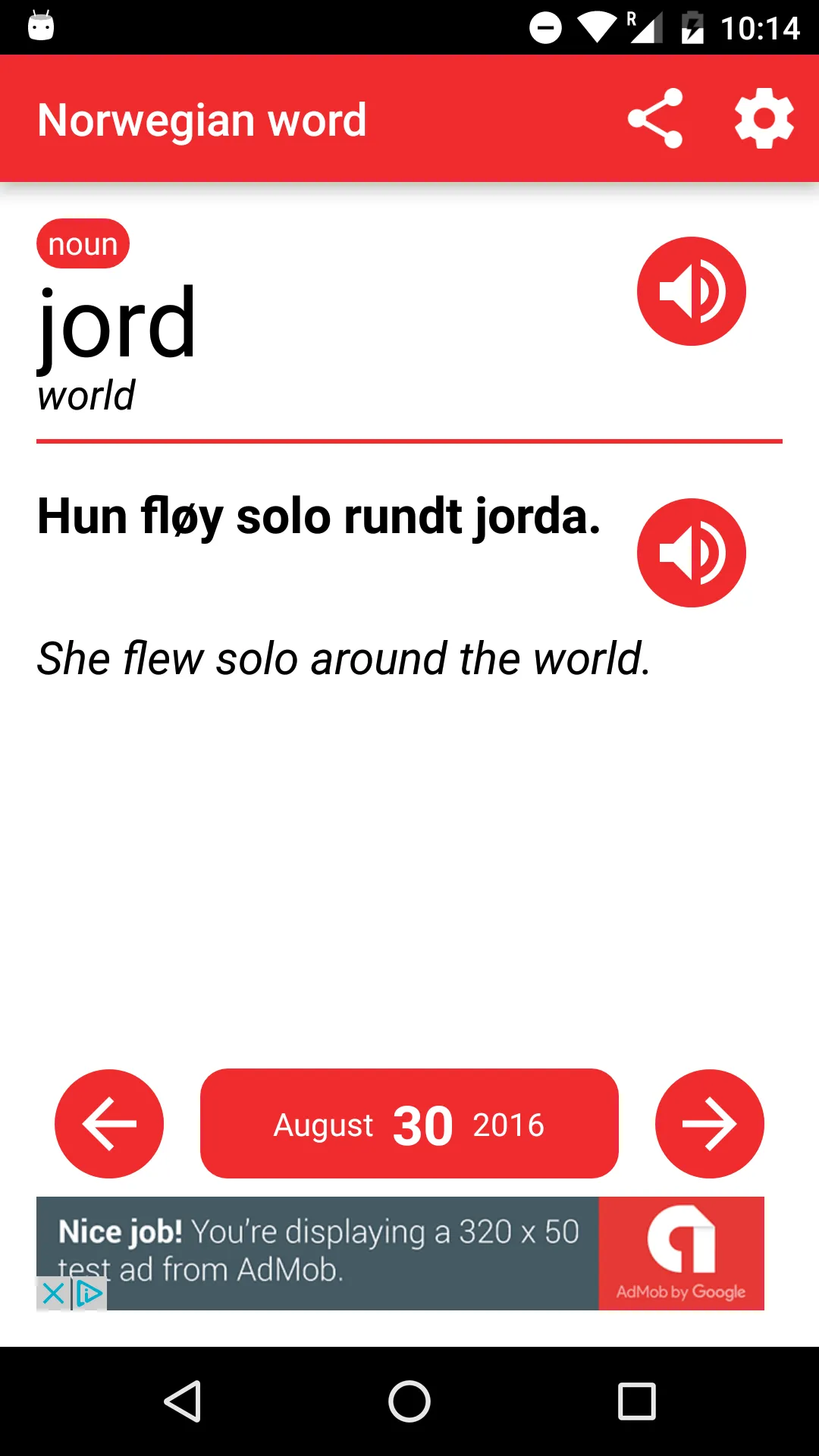 Norwegian word of the day | Indus Appstore | Screenshot