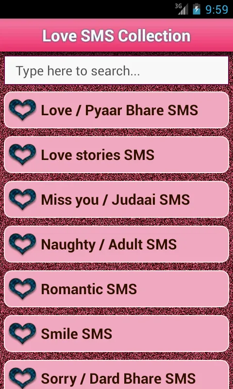 Love SMS collection | Indus Appstore | Screenshot