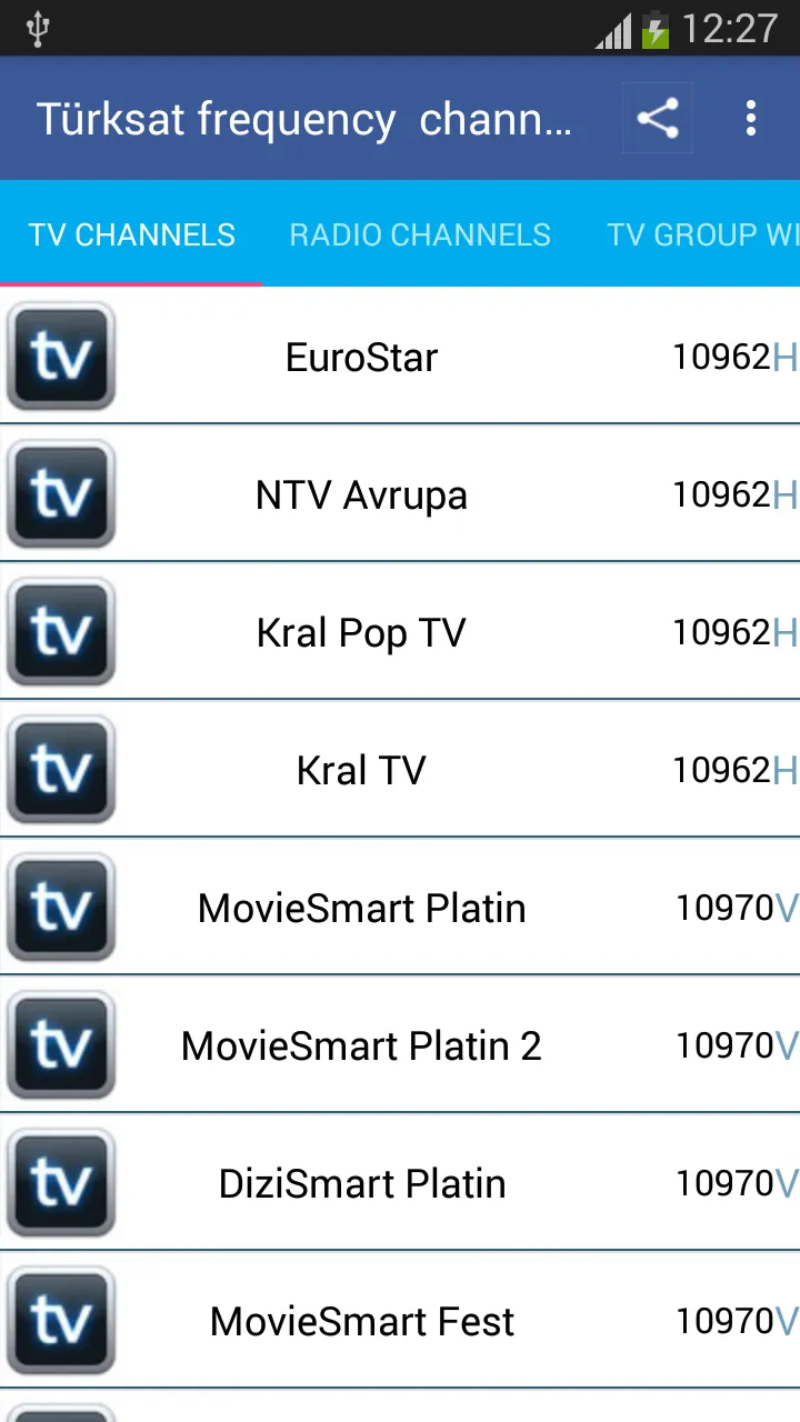 TurkSat Frequency Channels | Indus Appstore | Screenshot