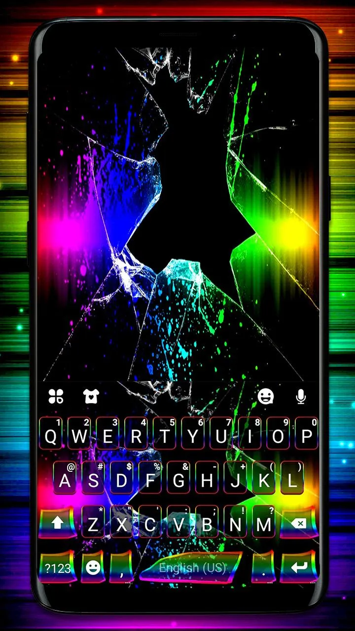 Neon Broken Glass Keyboard The | Indus Appstore | Screenshot