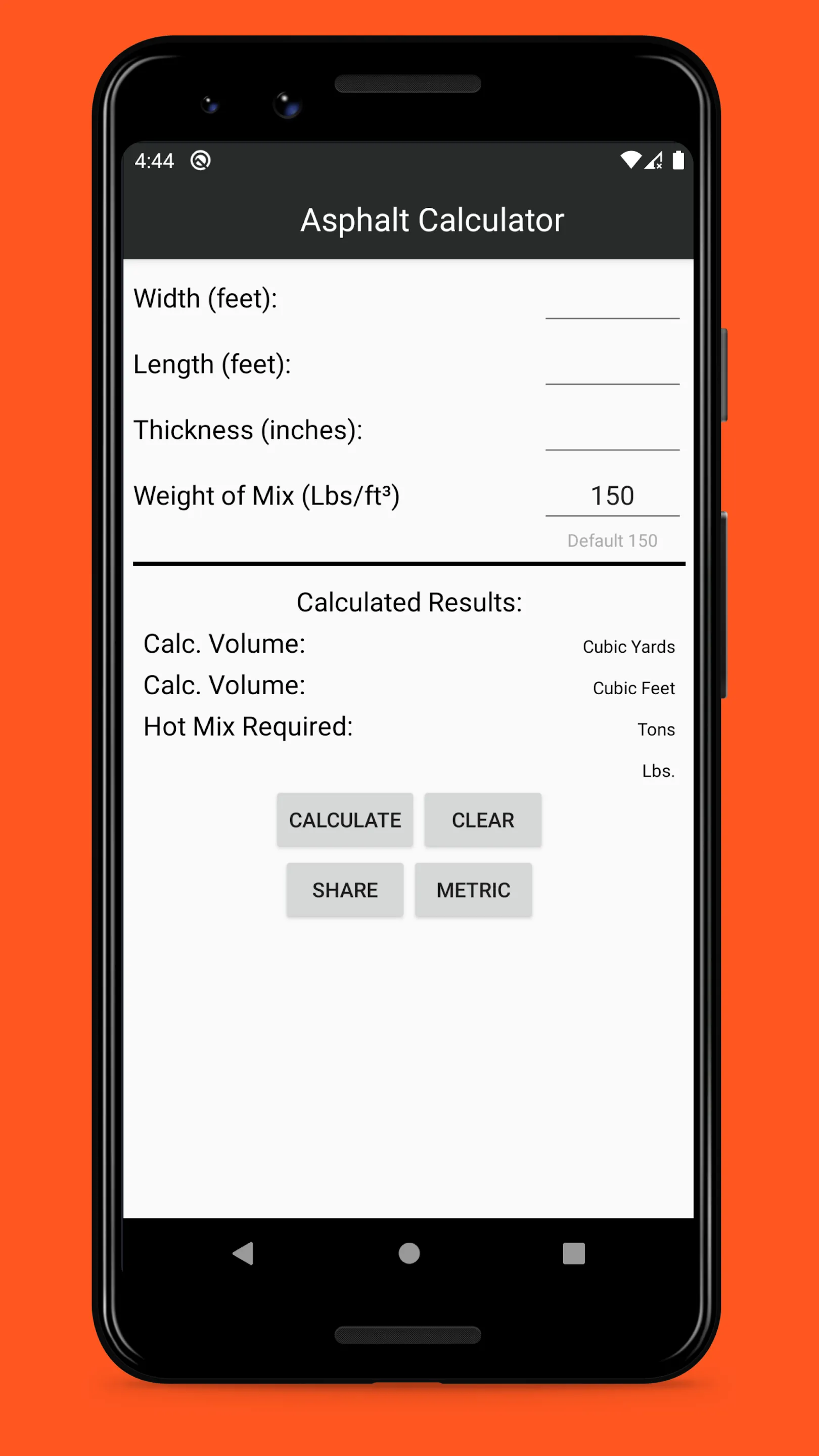 Asphalt Calculator Pro | Indus Appstore | Screenshot