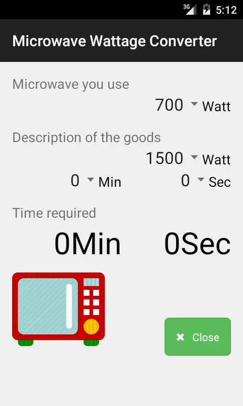 Microwave Wattage Converter | Indus Appstore | Screenshot