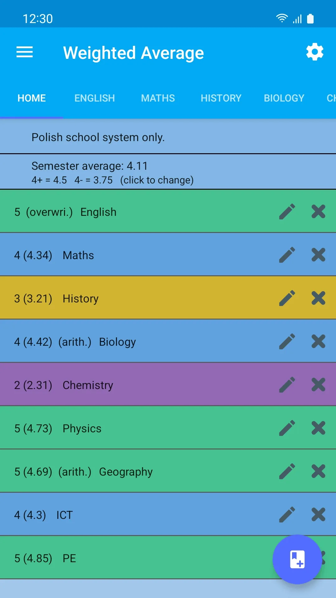 Weighted Average Grade Calc | Indus Appstore | Screenshot