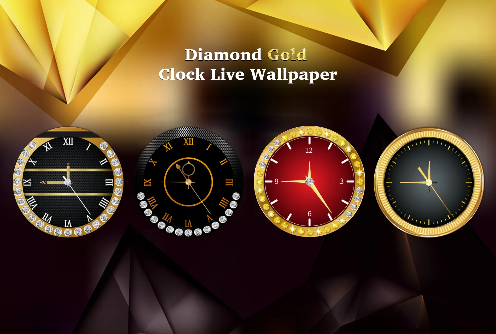 Diamond Gold Clock Wallpaper | Indus Appstore | Screenshot