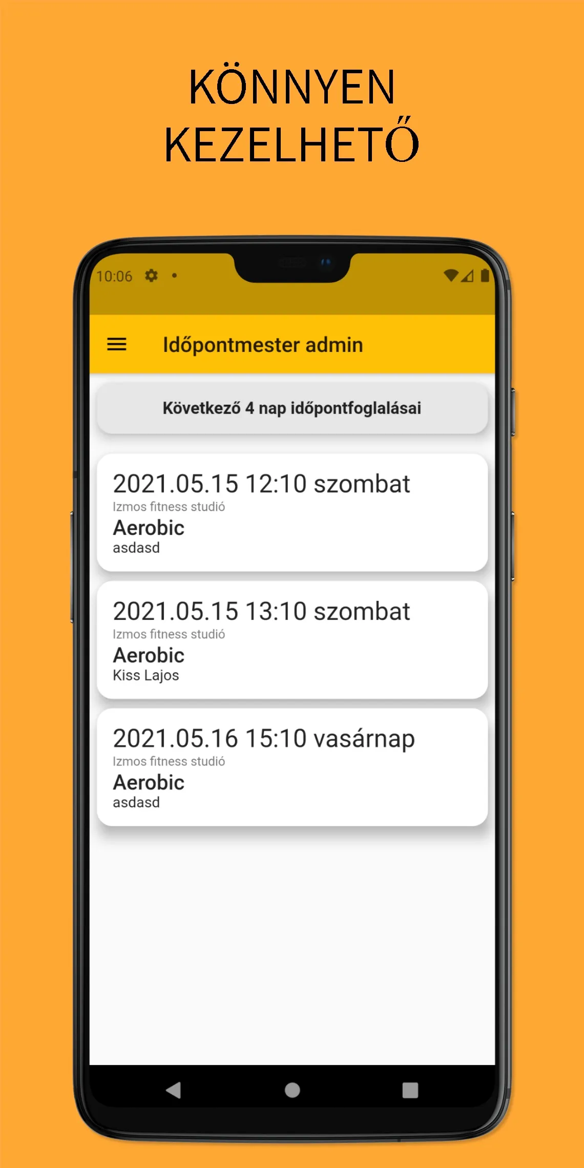 Idopontmester admin | Indus Appstore | Screenshot