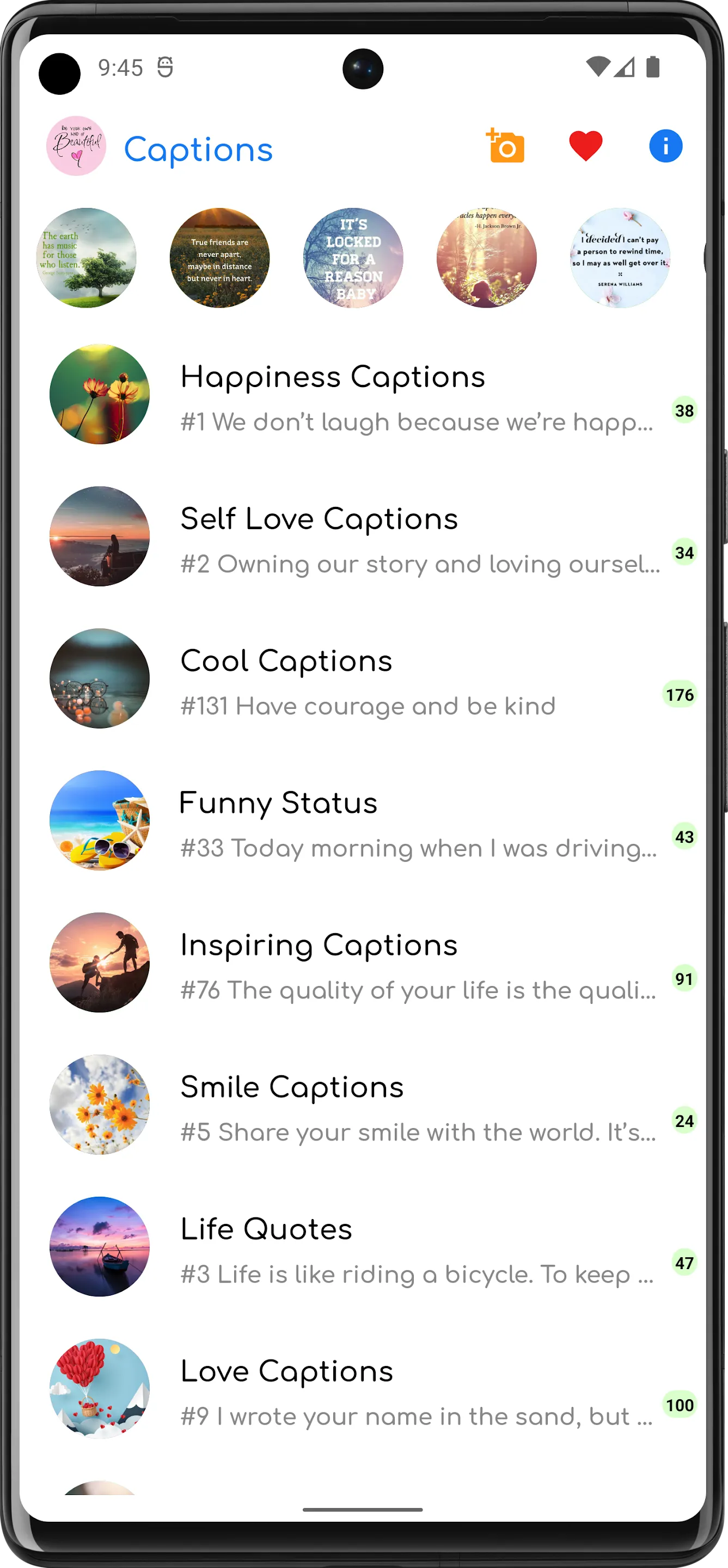 Caption and Status | Indus Appstore | Screenshot