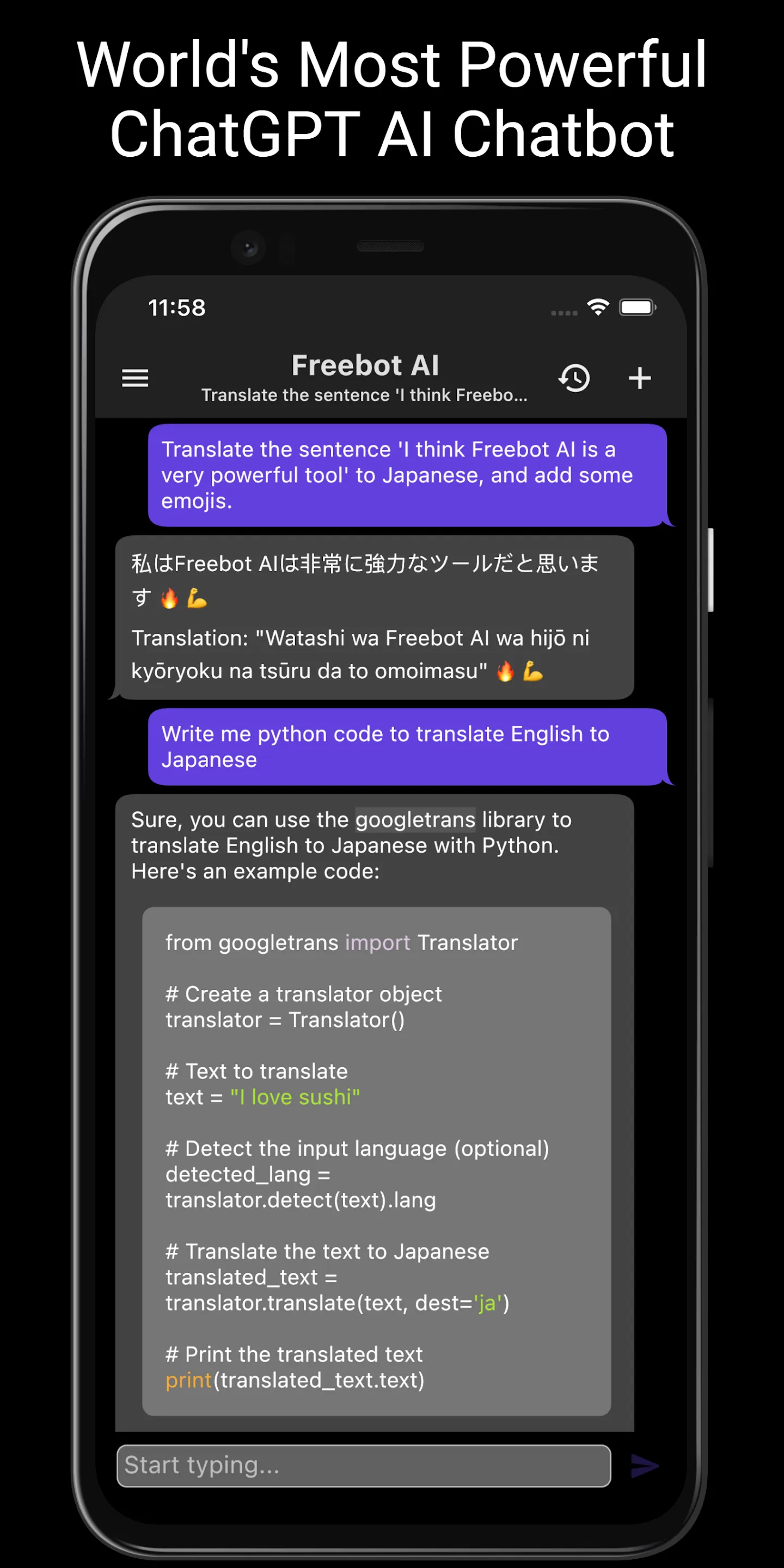 Freebot AI - Smartest Chat Bot | Indus Appstore | Screenshot