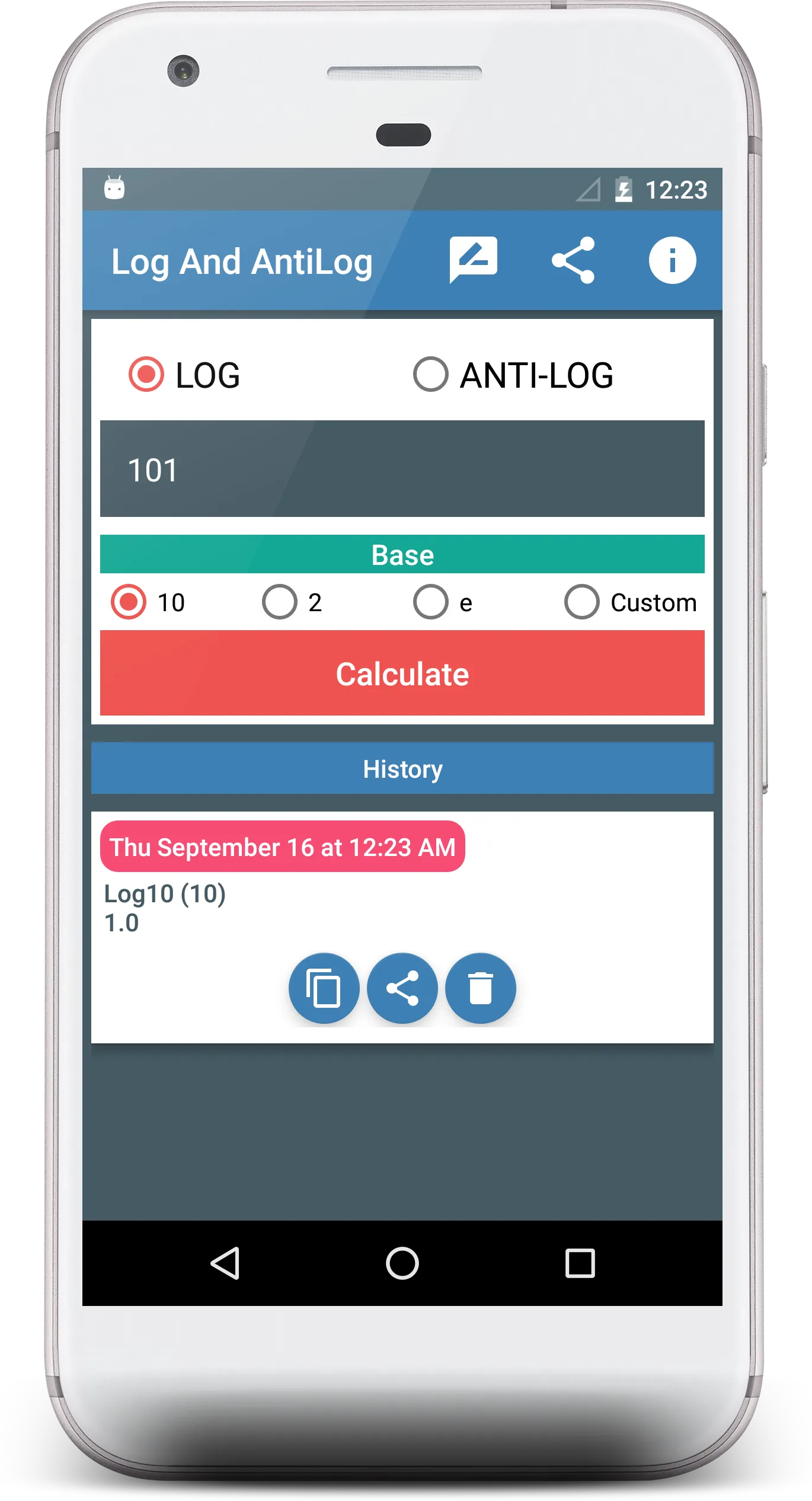 Log and Antilog Calculator | Indus Appstore | Screenshot