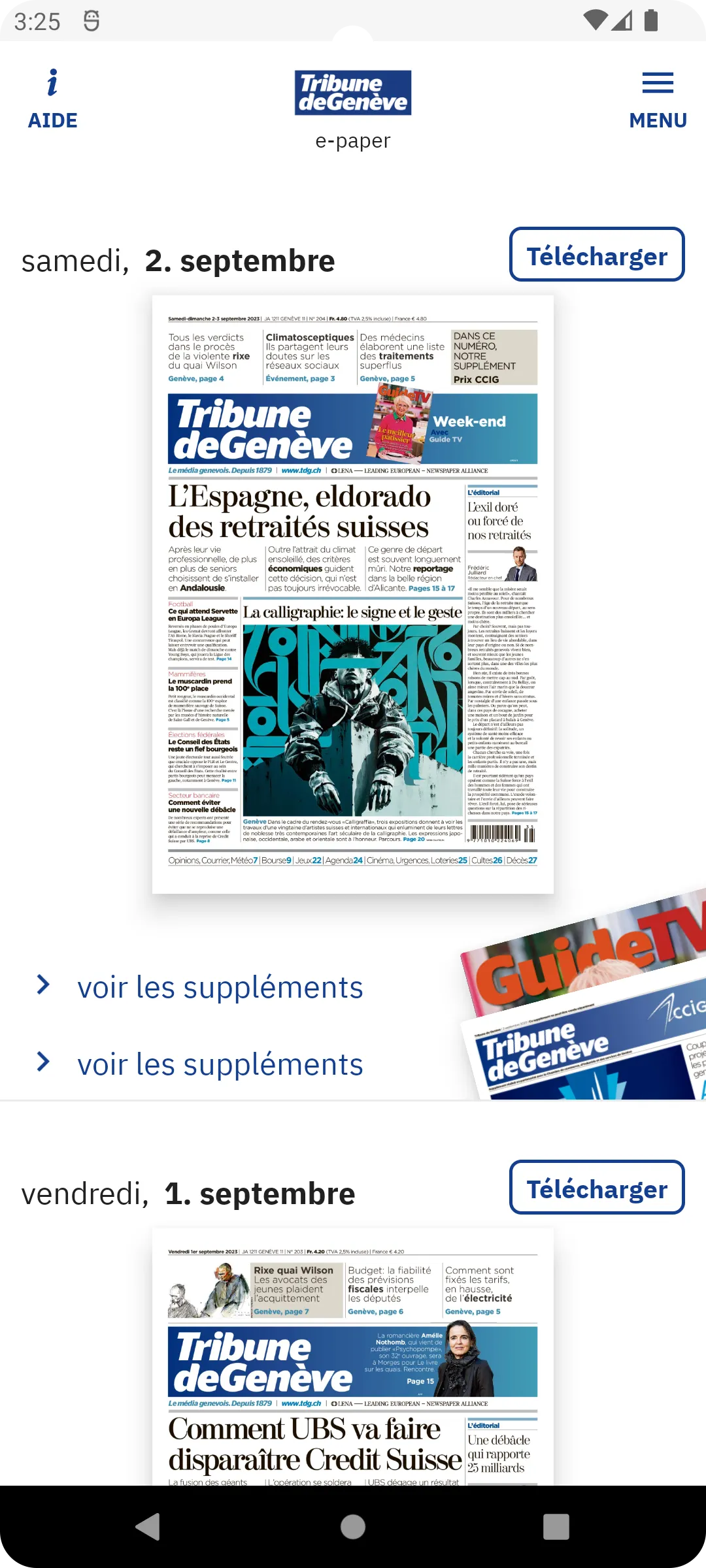 Tribune de Genève, le journal | Indus Appstore | Screenshot