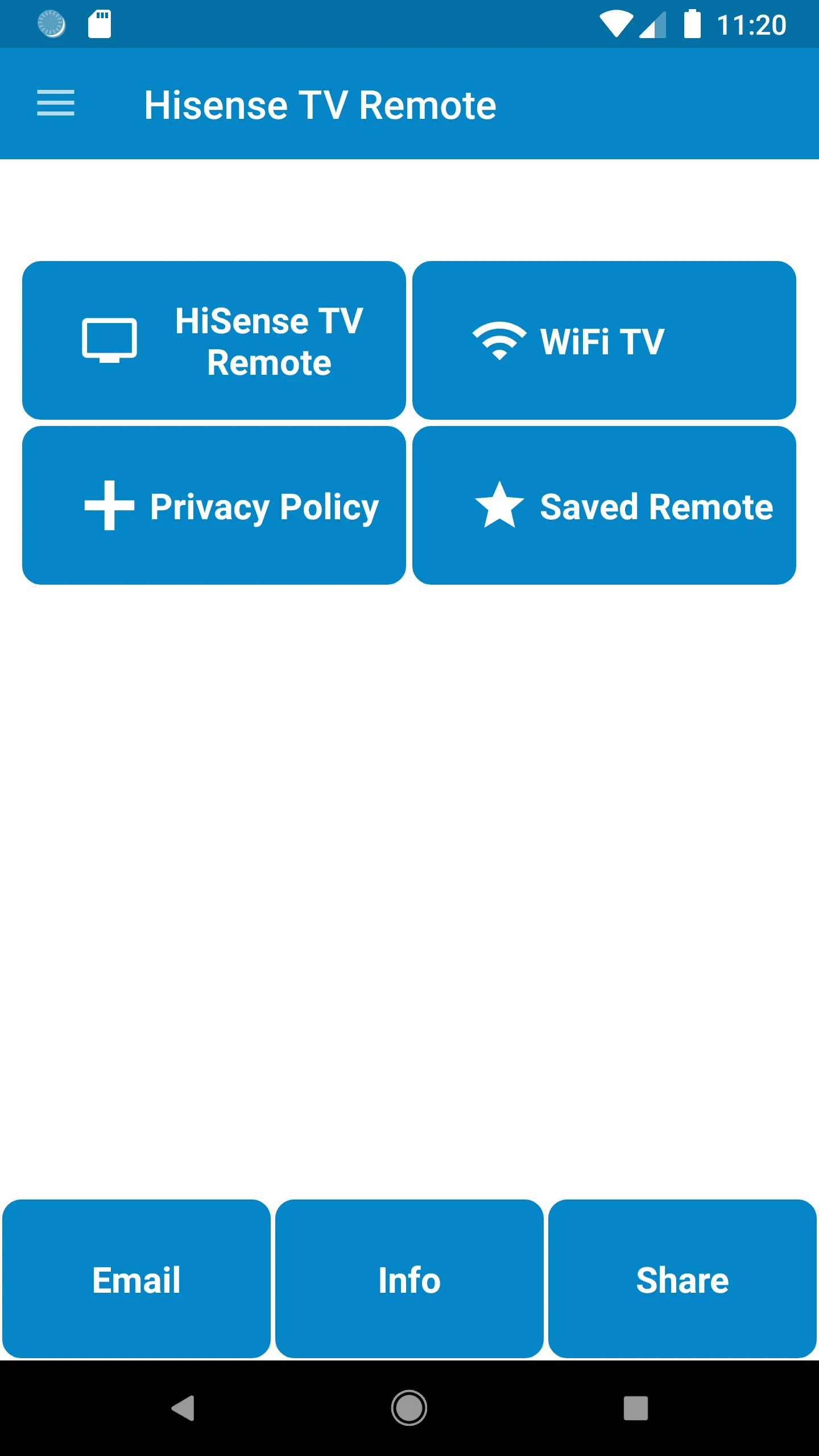 HiSense TV Remote Control | Indus Appstore | Screenshot