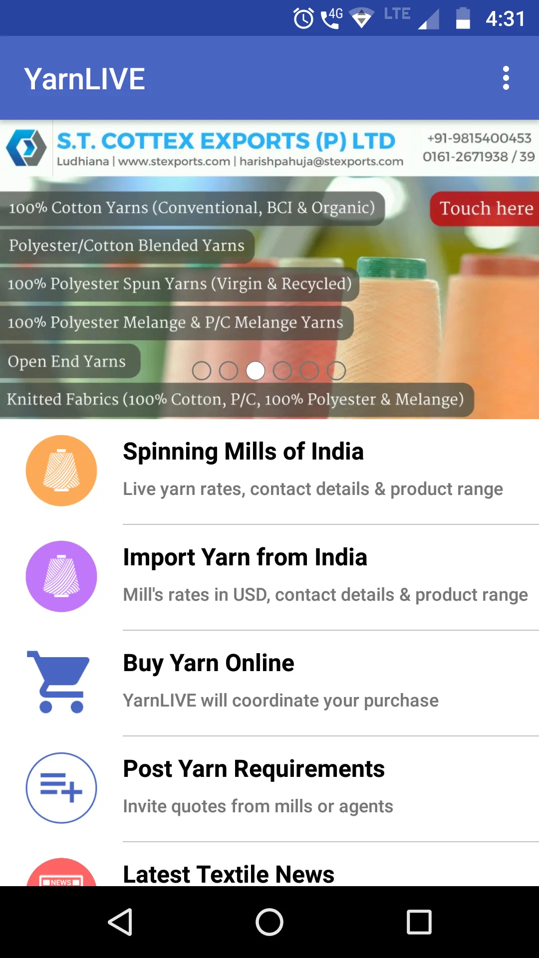 YarnLIVE - Live Yarn Rates, Co | Indus Appstore | Screenshot