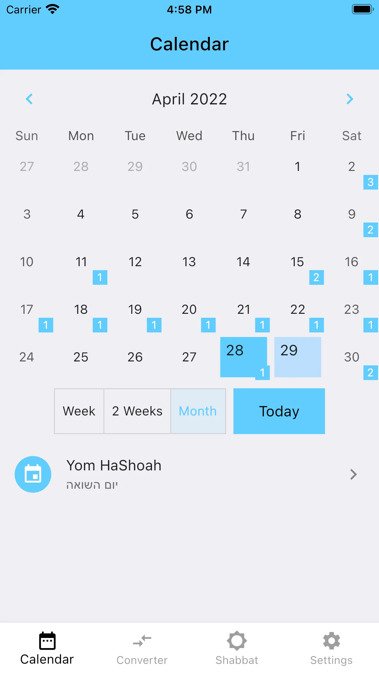 Jewish Calendar Dates | Indus Appstore | Screenshot