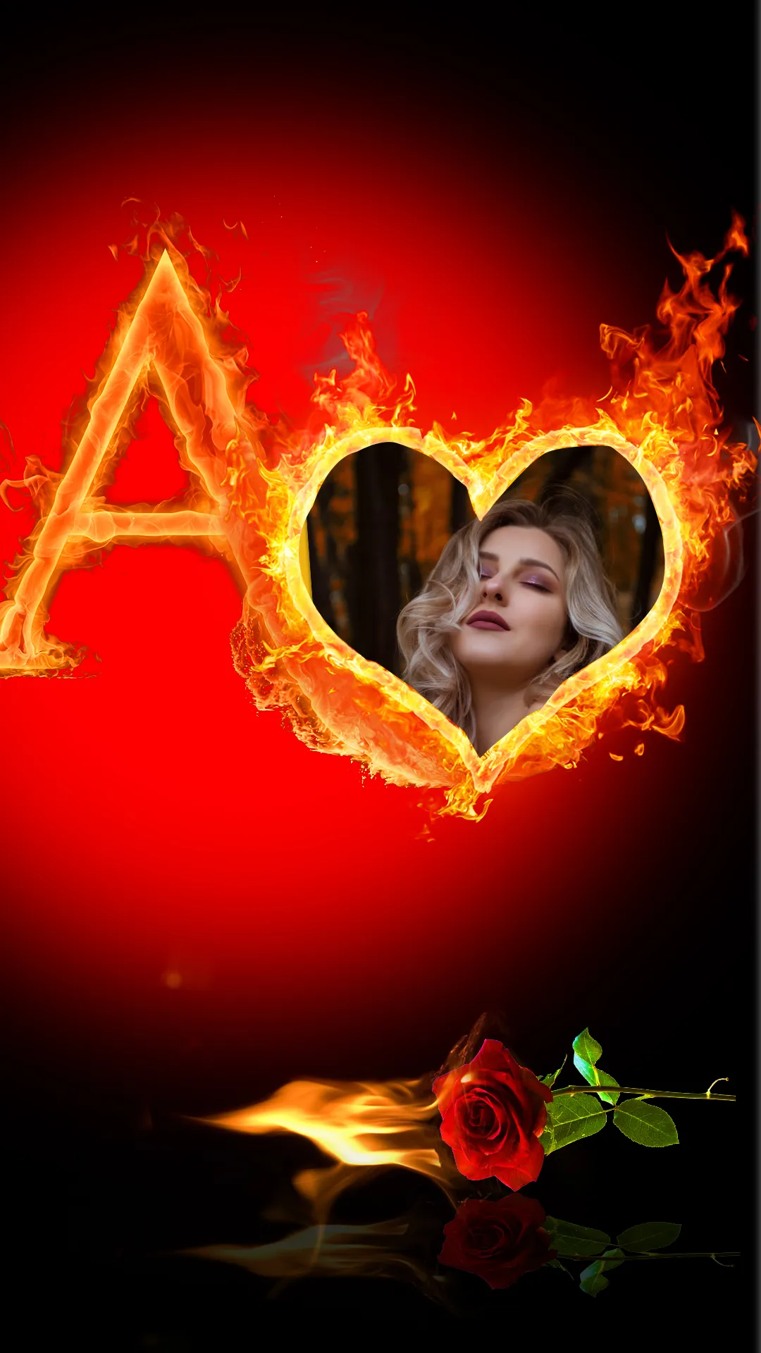 Fire Text Love Photo Frames | Indus Appstore | Screenshot