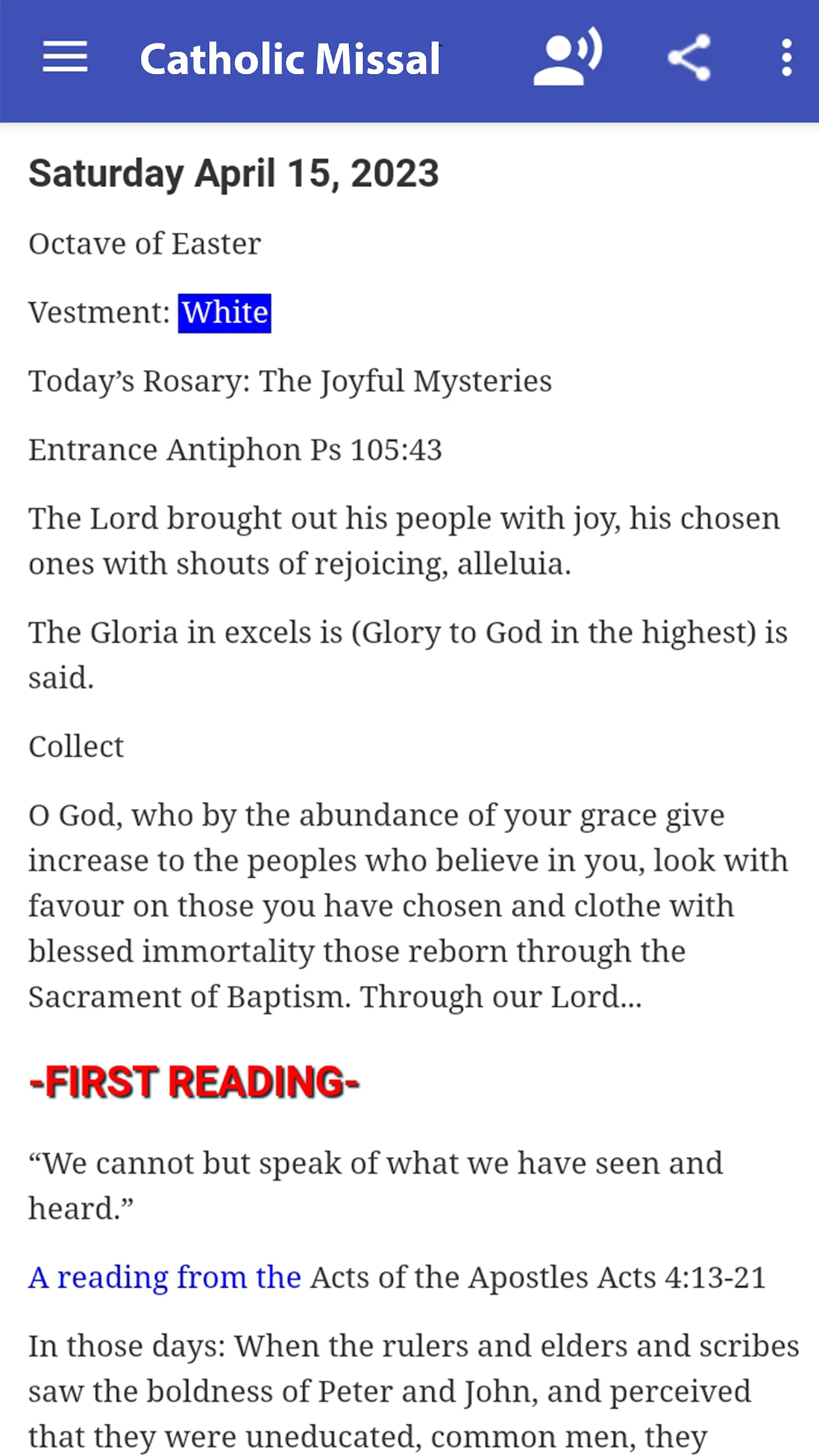 Catholic Missal Offline | Indus Appstore | Screenshot