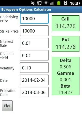 Options Price Calculator | Indus Appstore | Screenshot