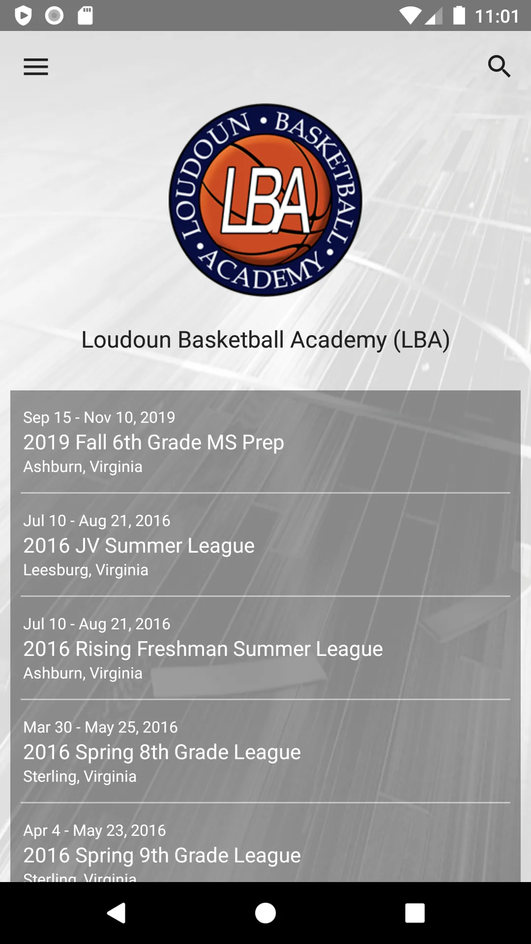 Loudoun Basketball Academy | Indus Appstore | Screenshot