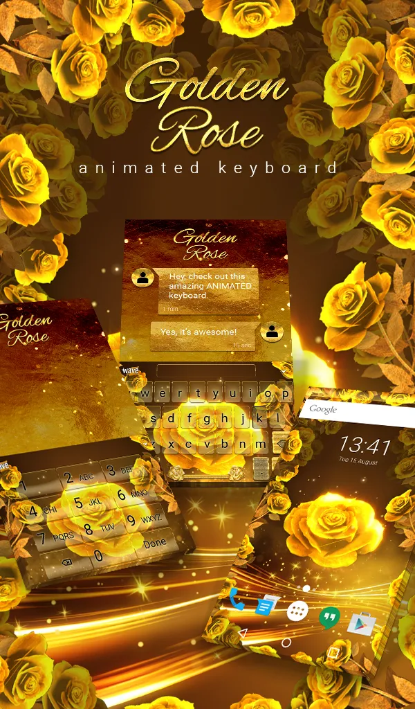 Gold Rose Live Wallpaper Theme | Indus Appstore | Screenshot